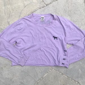 PINK long sleeve crop top